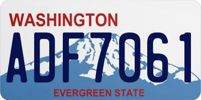 WA license plate ADF7061