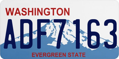 WA license plate ADF7163
