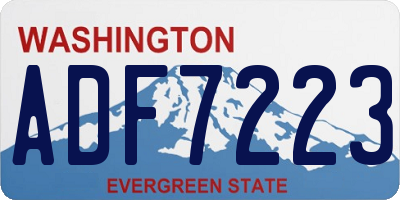 WA license plate ADF7223