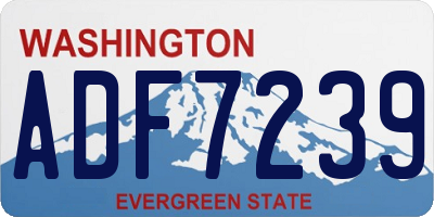 WA license plate ADF7239