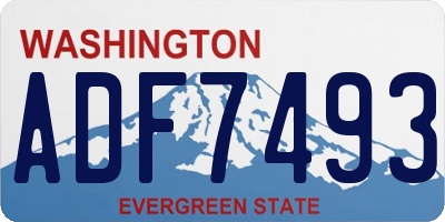 WA license plate ADF7493