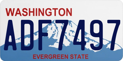WA license plate ADF7497