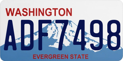 WA license plate ADF7498
