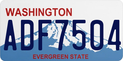 WA license plate ADF7504