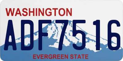 WA license plate ADF7516