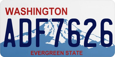 WA license plate ADF7626