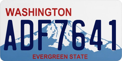 WA license plate ADF7641