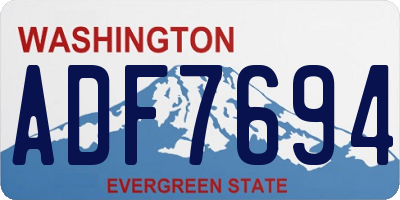 WA license plate ADF7694