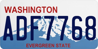 WA license plate ADF7768