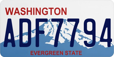 WA license plate ADF7794