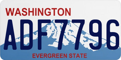 WA license plate ADF7796