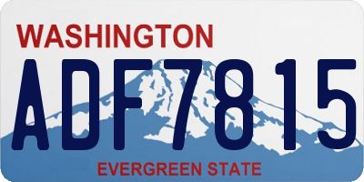 WA license plate ADF7815