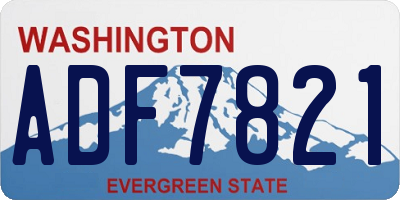 WA license plate ADF7821
