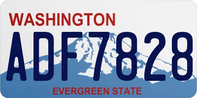 WA license plate ADF7828