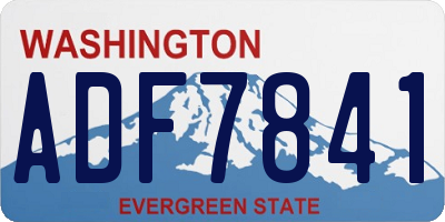 WA license plate ADF7841