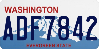 WA license plate ADF7842