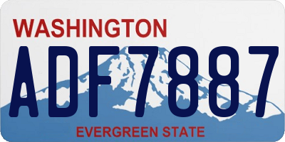 WA license plate ADF7887
