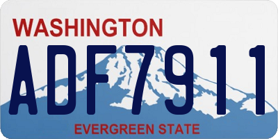 WA license plate ADF7911