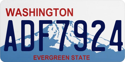 WA license plate ADF7924