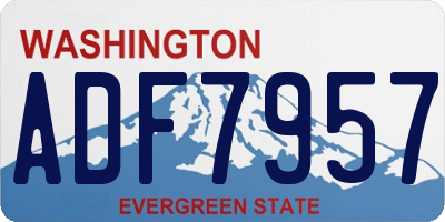 WA license plate ADF7957