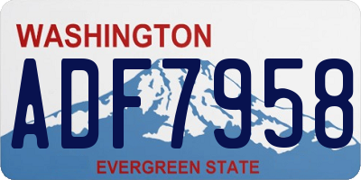 WA license plate ADF7958