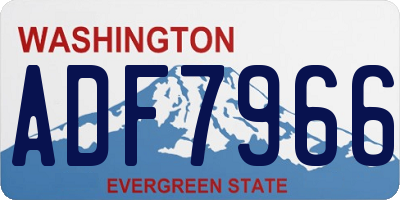 WA license plate ADF7966