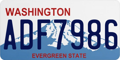 WA license plate ADF7986