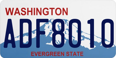 WA license plate ADF8010