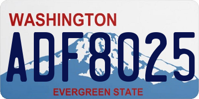 WA license plate ADF8025