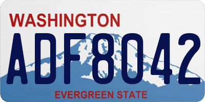 WA license plate ADF8042