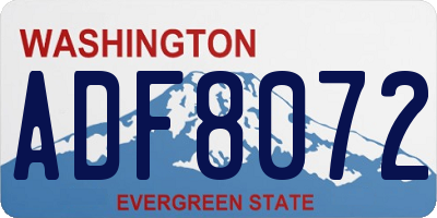 WA license plate ADF8072