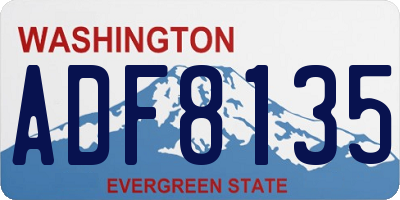 WA license plate ADF8135