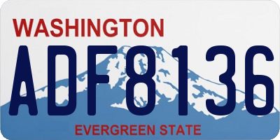 WA license plate ADF8136