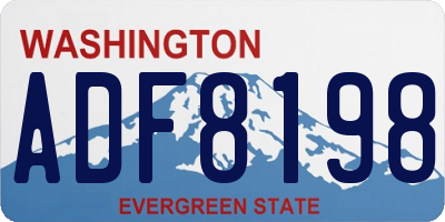 WA license plate ADF8198