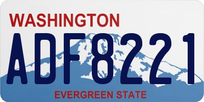 WA license plate ADF8221