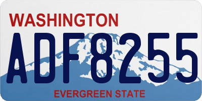WA license plate ADF8255