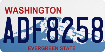 WA license plate ADF8258