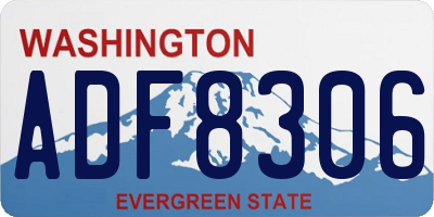 WA license plate ADF8306