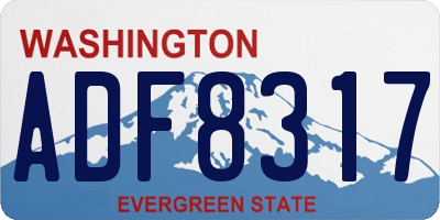 WA license plate ADF8317