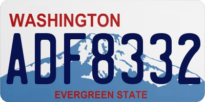 WA license plate ADF8332