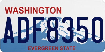 WA license plate ADF8350