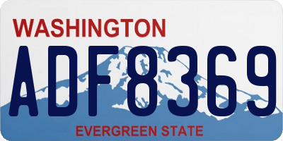 WA license plate ADF8369