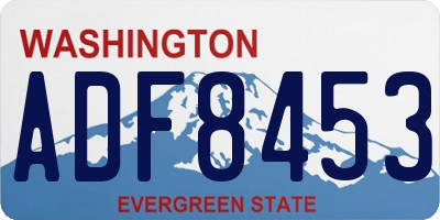WA license plate ADF8453