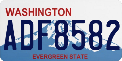 WA license plate ADF8582
