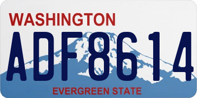 WA license plate ADF8614