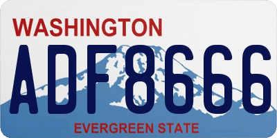 WA license plate ADF8666