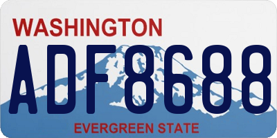 WA license plate ADF8688