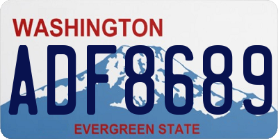 WA license plate ADF8689