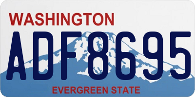 WA license plate ADF8695