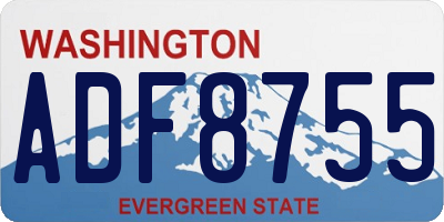 WA license plate ADF8755